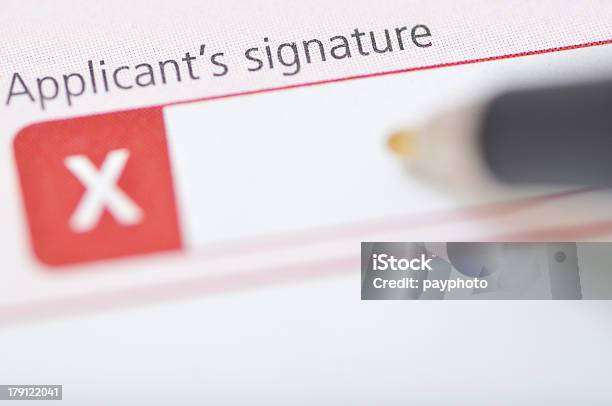 Signing A Application Form Stock Photo - Download Image Now - Agreement, Business, Close-up