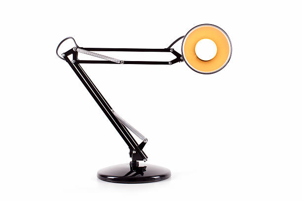 istock Vintage black desk lamp isolated on white 179122239