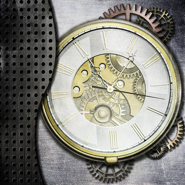 istock Watch with exposed mechanism showing wheels and cogs 179122437