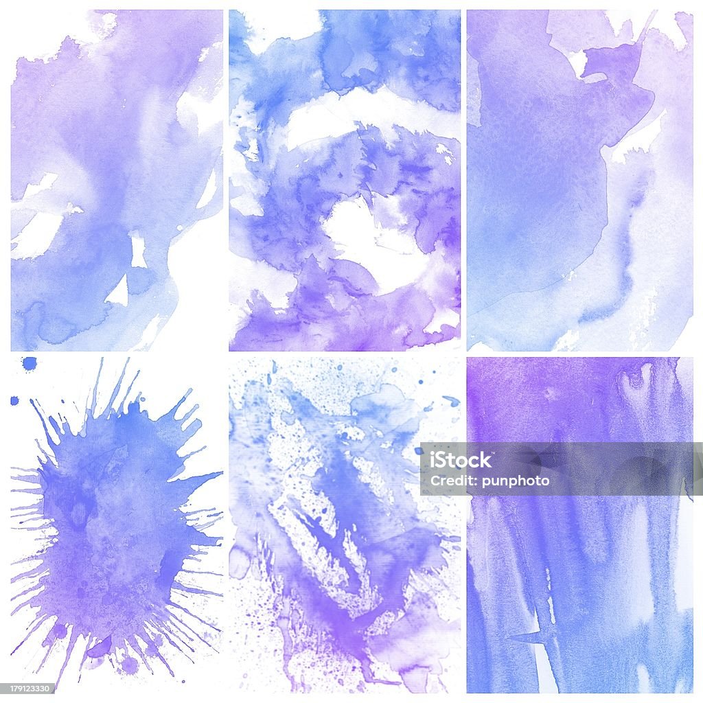 Set di colorato sfondo dipinto ad acquarello - Foto stock royalty-free di Acquerello