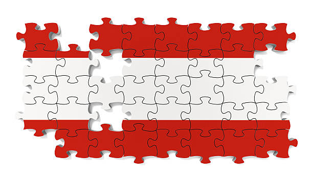 Austrian National Flag stock photo