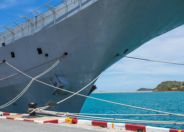 istock Battleship docked at the harbor 179123573