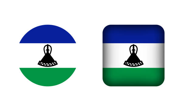 Flat Square and Circle Lesotho Flag Icons Flat Square and Circle Lesotho Flag Icons, can be used for business designs, presentation designs or any suitable designs. lesotho flag stock illustrations