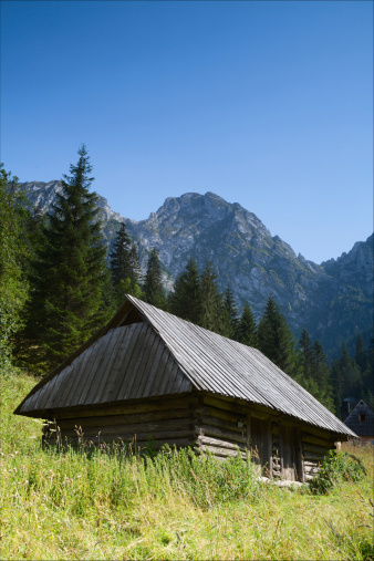 Hut in the Altai mountains, Russia