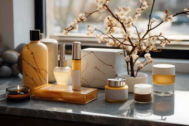 mock up packaging for cosmetic and amenities