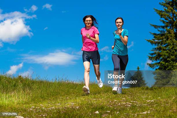 Women Running Outdoor Stock Photo - Download Image Now - Daughter, Mother, Healthy Lifestyle