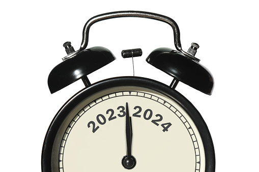 New year 2024 time alarm clock