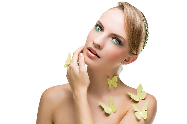 istock Beautiful girl with butterflies 179124509