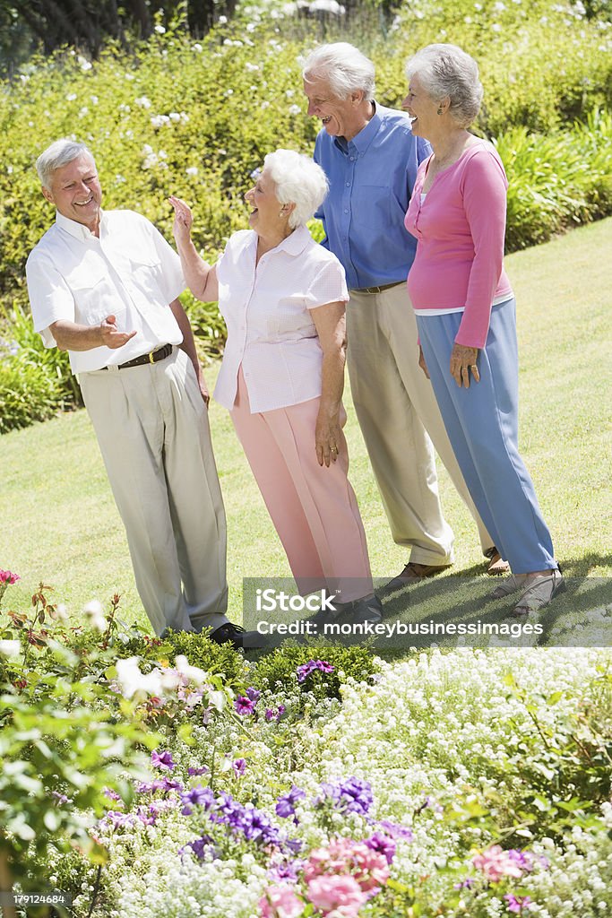 Grupo de senior amigos no jardim - Royalty-free 70 anos Foto de stock