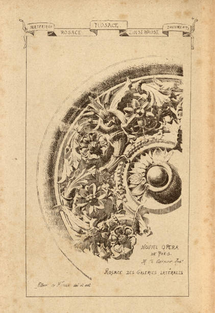 istock Architectural decoration, Rosace, rose, Nouvel Opera de Paris, History of architecture and design, art, French, Victorian, 19th Century 1791247454