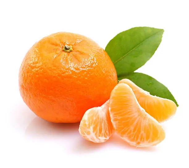 Photo of Tangerine on white ground