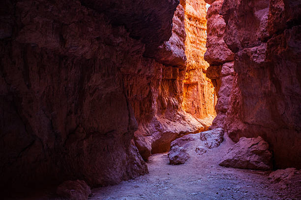 Slot canyon on Navajo loop stock photo