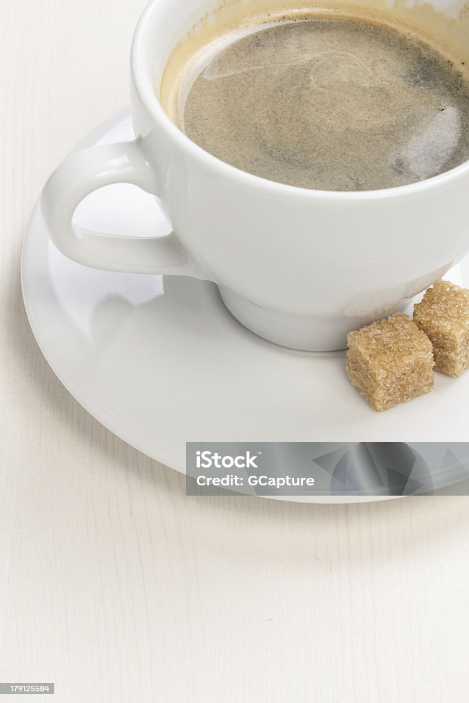 Taza de café espresso con caña de azúcar - Foto de stock de Azúcar libre de derechos