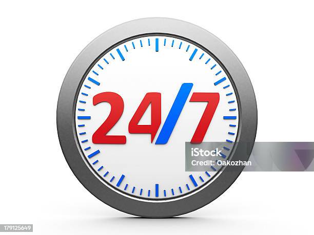 Roundtheclock Service Icon Stock Photo - Download Image Now - 20-24 Years, 24-7, Abstract