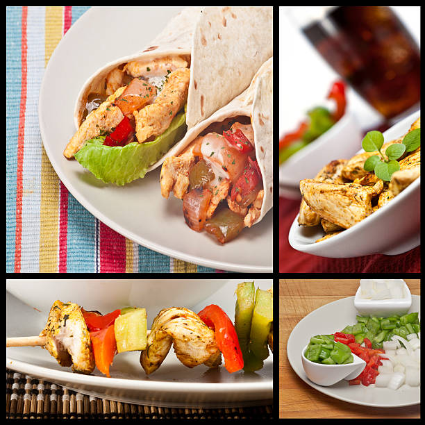 Chicken with red and green peppers
