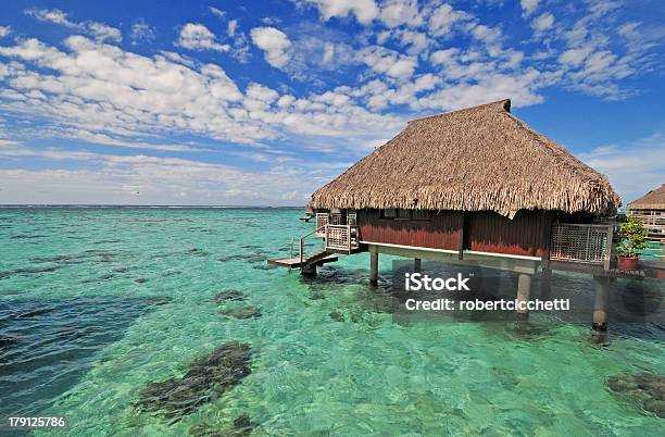 Photo libre de droit de Île De Moorea Et Tahiti Polynésie Française banque d'images et plus d'images libres de droit de Cabine de plage - Cabine de plage, Tahiti, Arbre