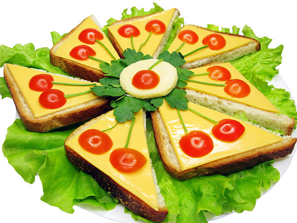 creative vegetable sandwich with cheese