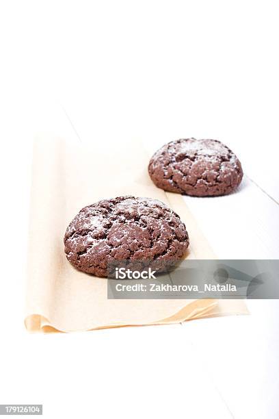 Fresh Chocolate Cookies On The White Background Stock Photo - Download Image Now - Baked, Brown, Cacao Fruit