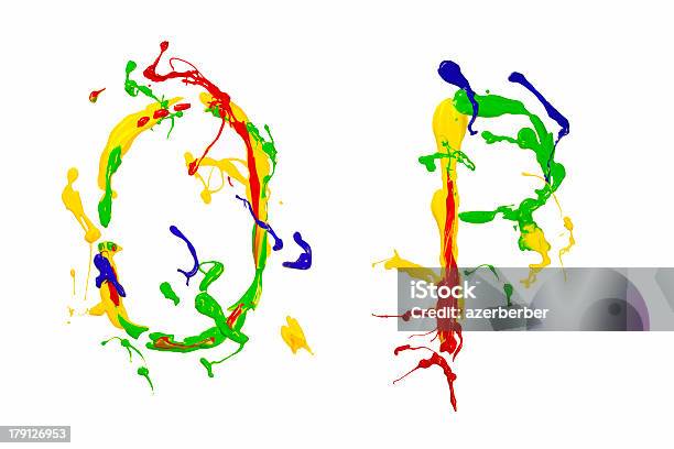 O And P Painted Colorful Stock Photo - Download Image Now - Letter O, Paint, Alphabet