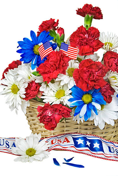 patriotic bouquet with flags