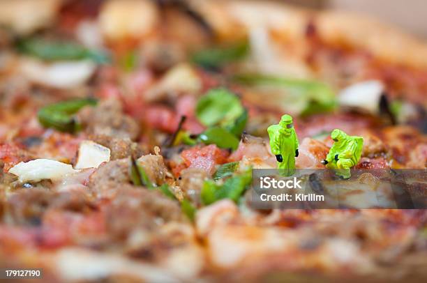 Group Of Scientists Inspecting Pizza Stock Photo - Download Image Now - Chicken Meat, Figurine, Radiation Protection Suit