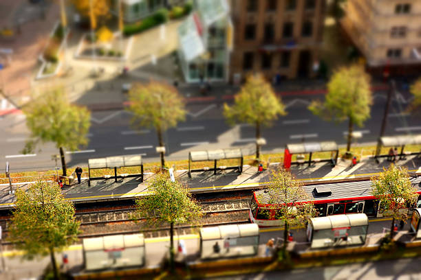 City Train - Tilt & Shift Tilt and Shift photo of a city train in Germany. tilt shift stock pictures, royalty-free photos & images