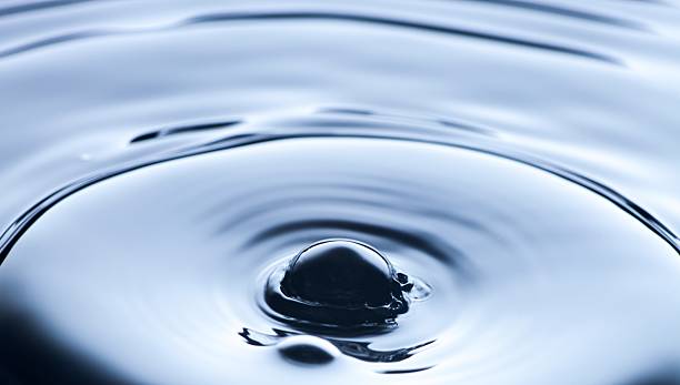 istock Water splash close up with ripples, blue background 179128718