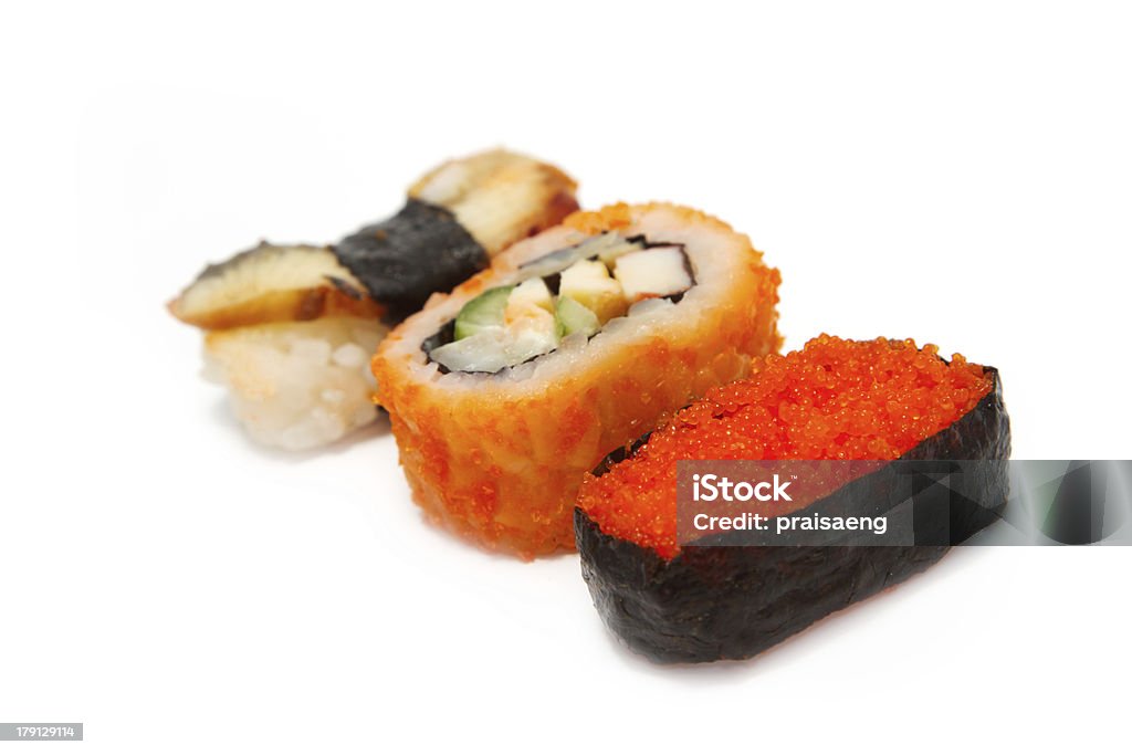 set di sushi giapponese con riso - Foto stock royalty-free di Cena