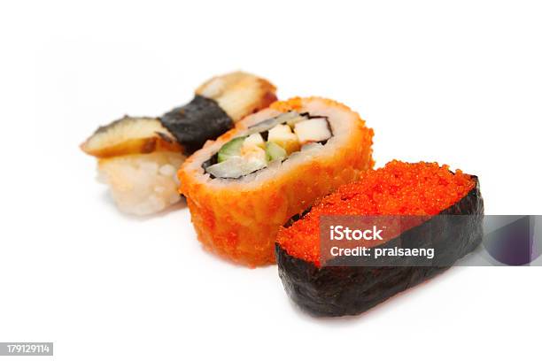 Set Di Sushi Giapponese Con Riso - Fotografie stock e altre immagini di Cena - Cena, Cibo, Composizione orizzontale