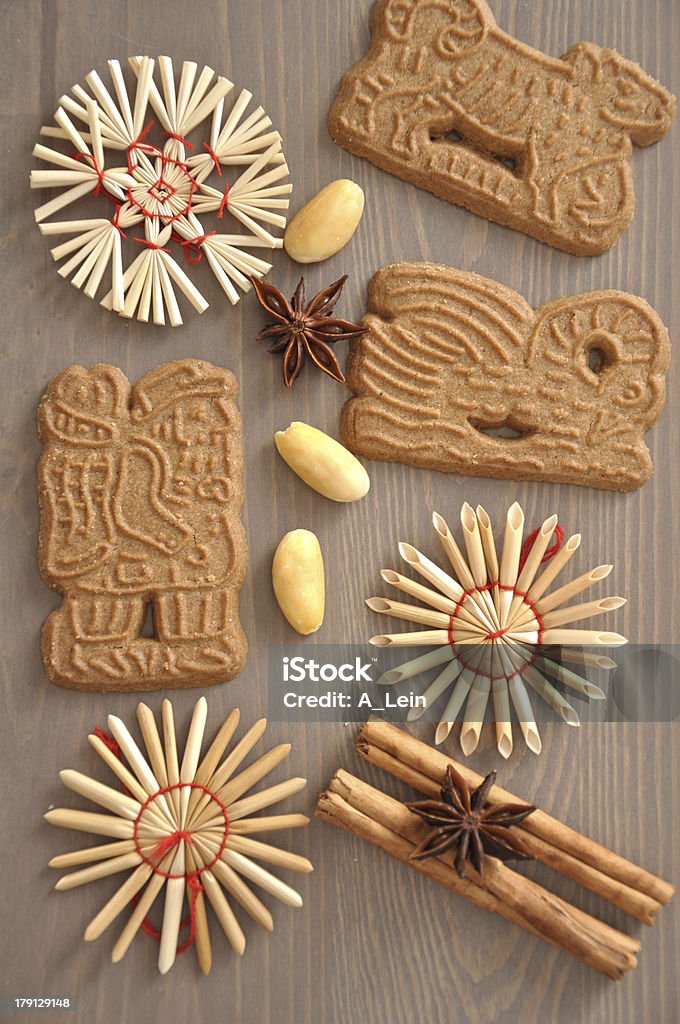 German Spekulatius Cookies for Christmas Baked Pastry Item Stock Photo