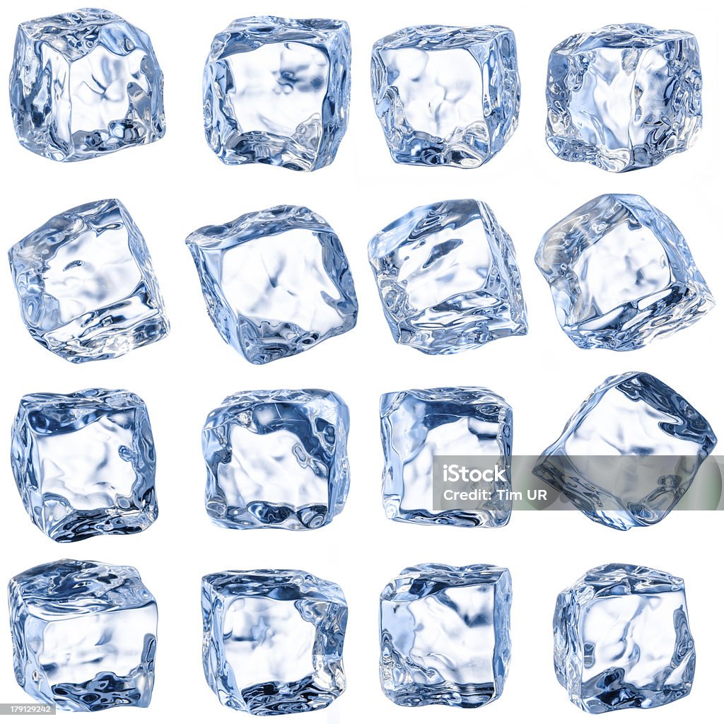 Cubes of ice on a white background. With clipping path Ice Cube Stock Photo