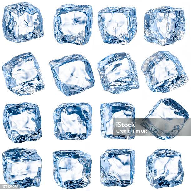 Cubes Of Ice On A White Background With Clipping Path Stock Photo - Download Image Now
