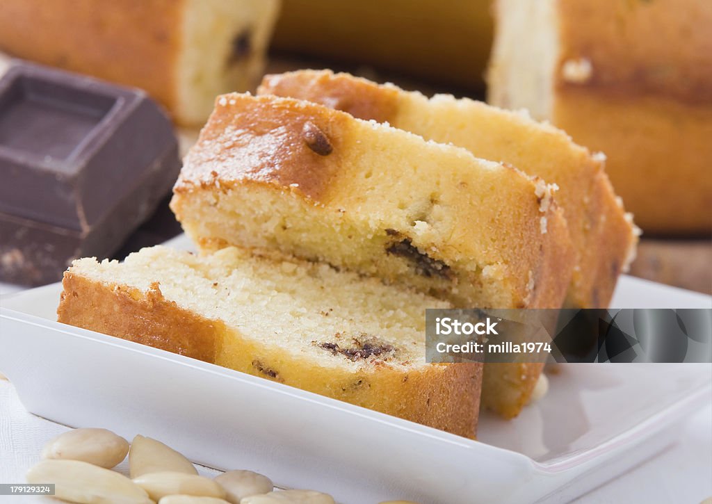 Ring-shaped cake. Almond Stock Photo