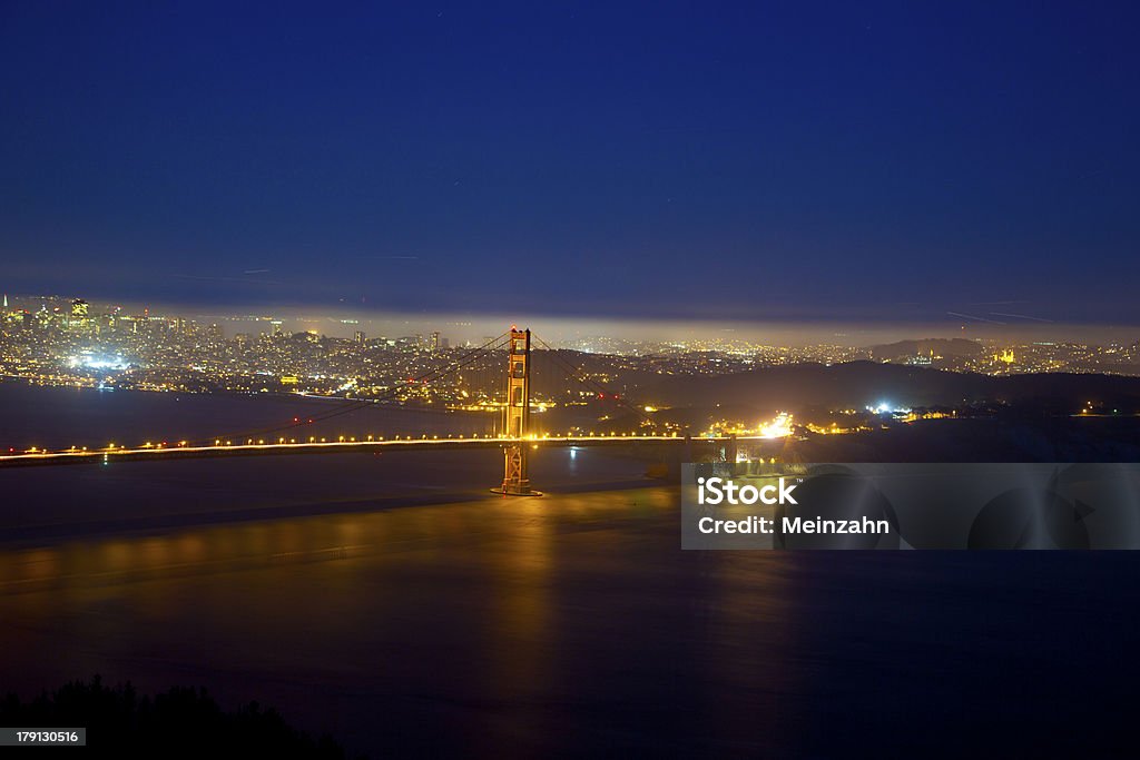 Ponte de famosa golden gate, por noite - Royalty-free Amanhecer Foto de stock