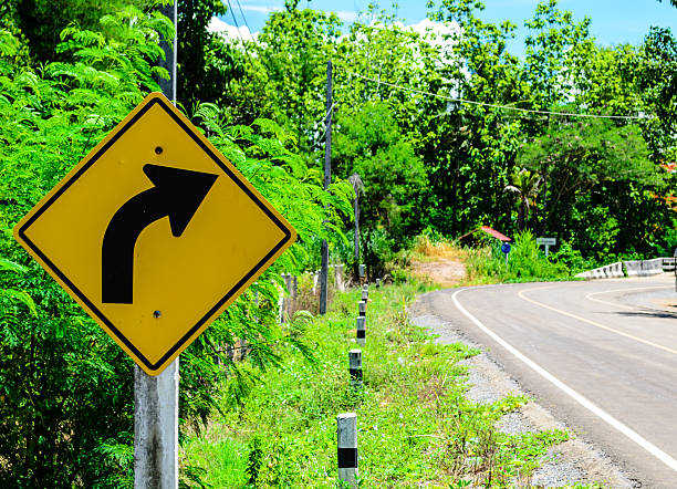 istock Right Curve Traffic Sign 179131228