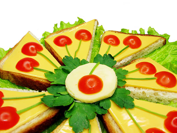 creative vegetable sandwich with cheese
