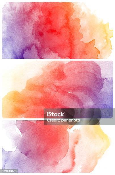 Conjunto De Pintura Color Fondo Colorido Agua Foto de stock y más banco de imágenes de Abstracto - Abstracto, Acuarela, Amarillo - Color