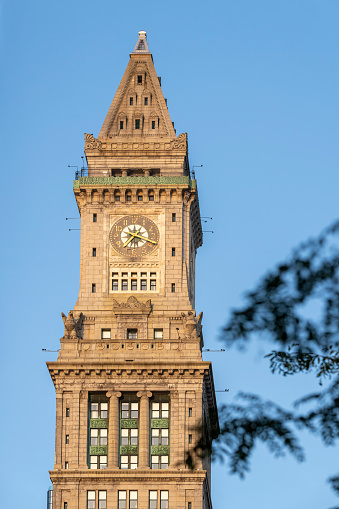 Custom House Tower in the Financial District in Boston, Massachusetts, USA.