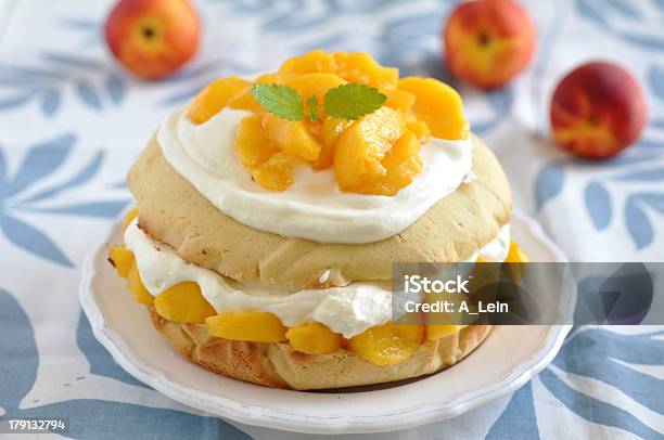 Peach And Cream Shortcake Stock Photo - Download Image Now - Afternoon Tea, Bakery, Baking