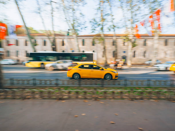 istock Taxicab speeding through downtown Istanbul, Turkey 1791335799