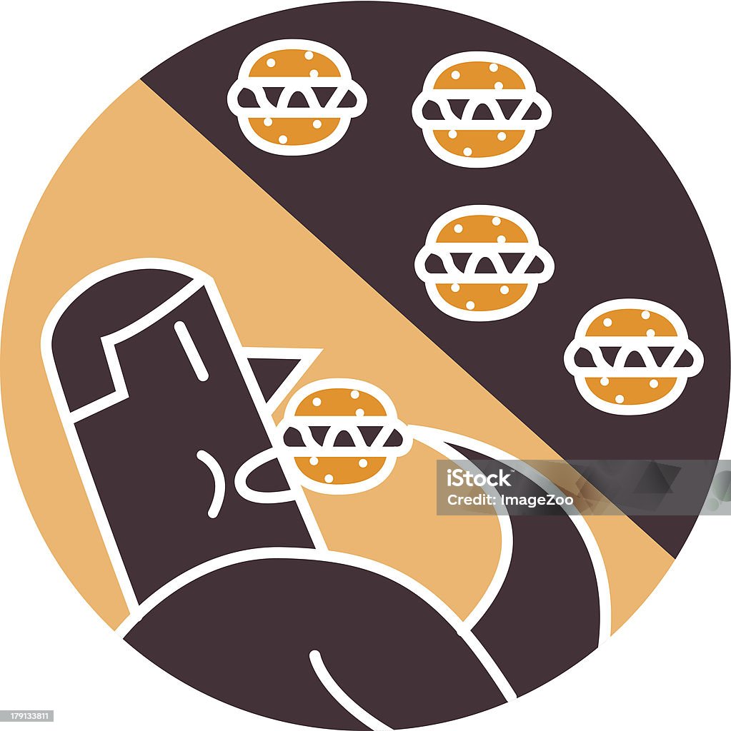 Homme manger des hamburgers - Illustration de Adulte libre de droits