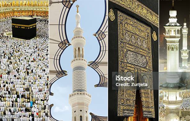 Composition On Hajj And Visiting Kaaba In Mecca Stock Photo - Download Image Now - Mosque, Kaaba, Ramadan