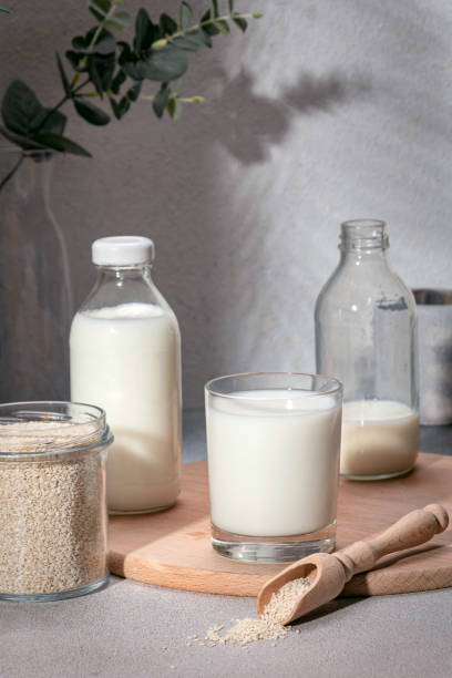 istock Alternative vegan milk based on sesame seeds. 1791349227