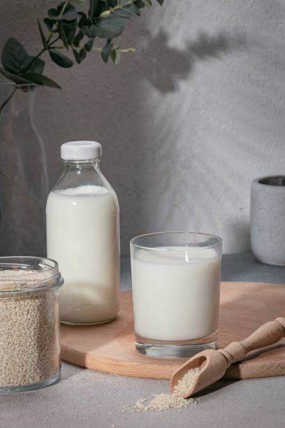 istock Alternative vegan milk based on sesame seeds. 1791349235