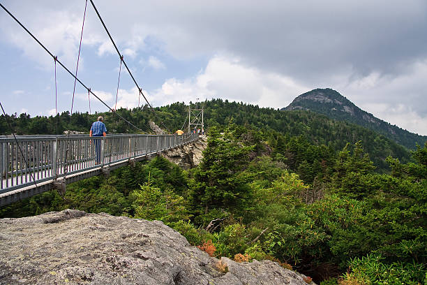 puente al pie de las montañas - grandfather mountain fotografías e imágenes de stock