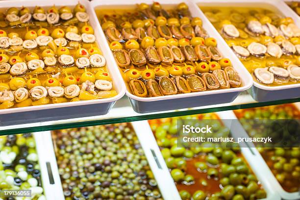 Typical Spanish Food Market Stock Photo - Download Image Now - Appetizer, Backgrounds, Black Color