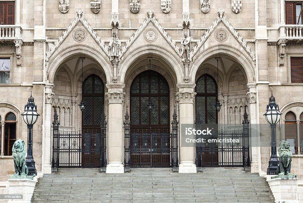 Detalhe Arquitetónico Parlamento húngaro entrada - Royalty-free Arquitetura Foto de stock