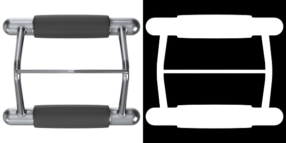 3D rendering illustration of a pulley handle gym equipment