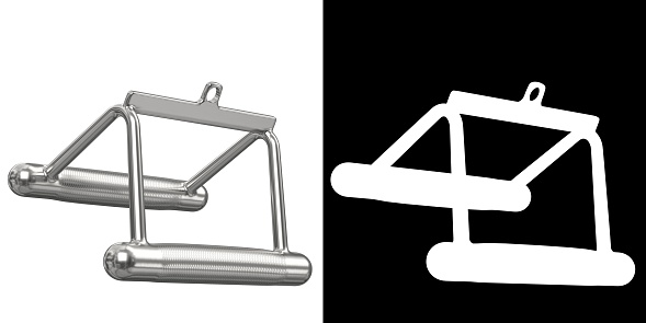 3D rendering illustration of a pulley handle gym equipment