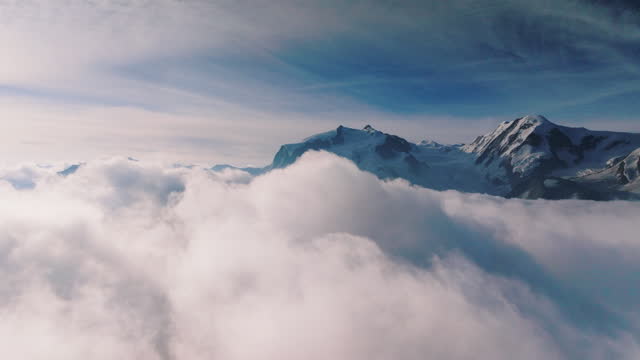 Aerial view snow Glacier Mountain Europe Mountain range